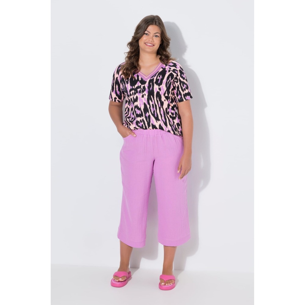 NWT‎ Laurasøn Purple Muslin Wide Leg 3/4 Length Pants Size 24 X123